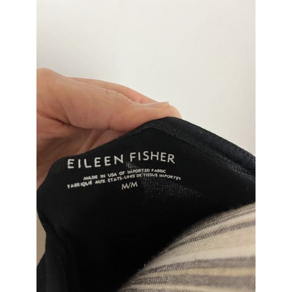 Eileen Fisher T-shirt Dress Size Medium Black Sleeveless Organic Cotton Minimal - Picture 6 of 7